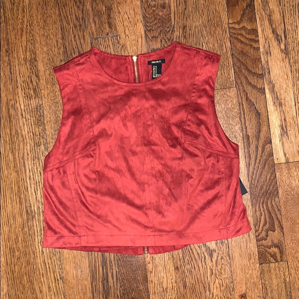 Suede crop top